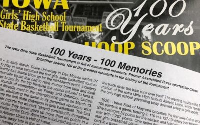 100 Years Hoop Scoop. Iowa Girls’ High School Basketball Tournament.